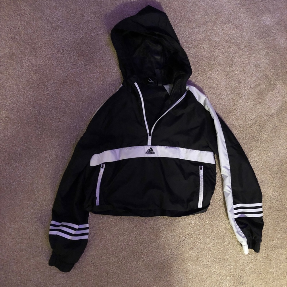 cropped adidas windbreaker